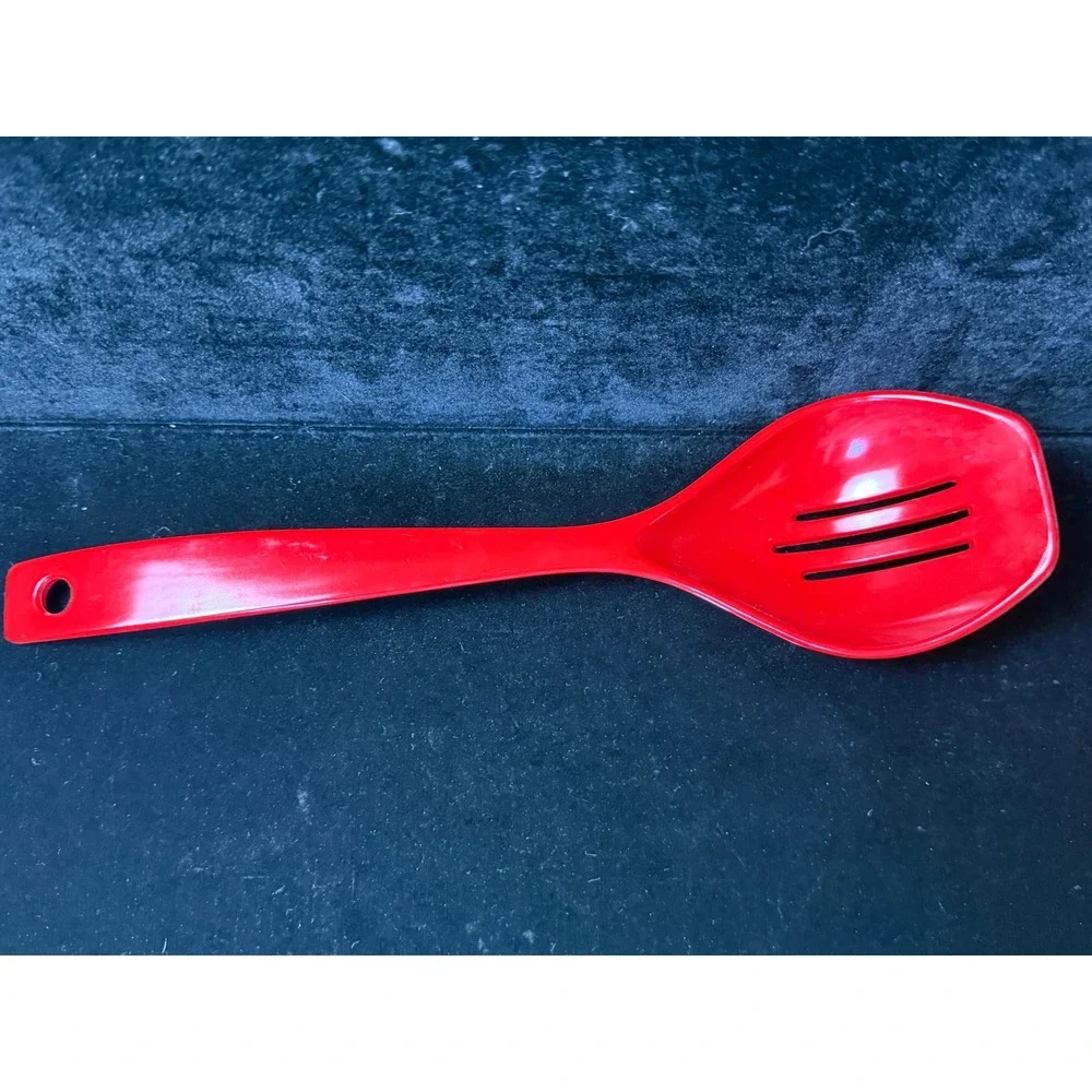 Vintage Kitchen Utensil Set Machi Melamine Red Slotted Spoon Ladle Ultratemp 4pc